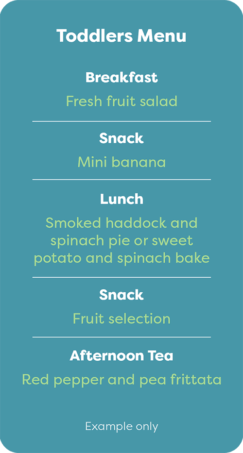 Fresh fruit salad on a toddler-friendly menu at Monkey Puzzle Day Nursery & Preschool Lightwater, promoting healthy eating for young children.